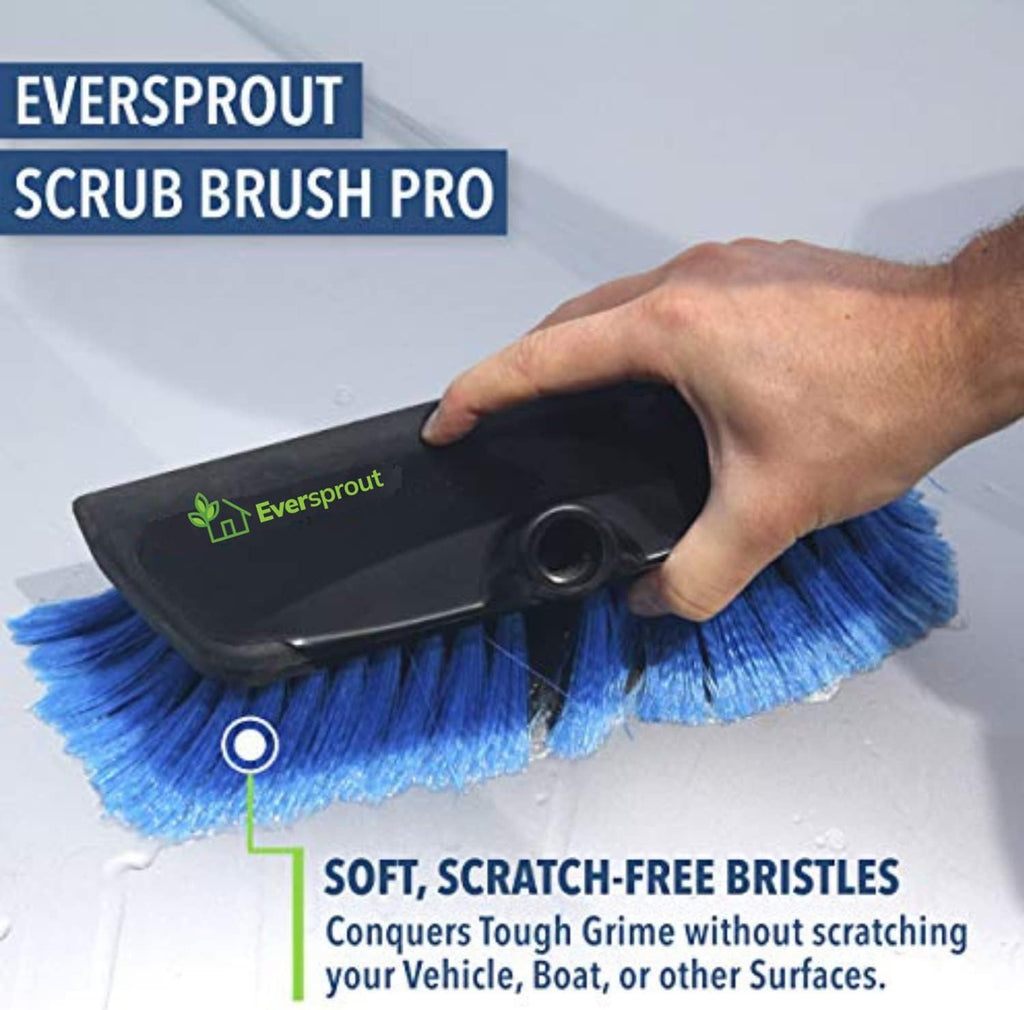 Scrub Brush, 1.5 to 3Ft Pole, Rubber Bumper, No-Scratch