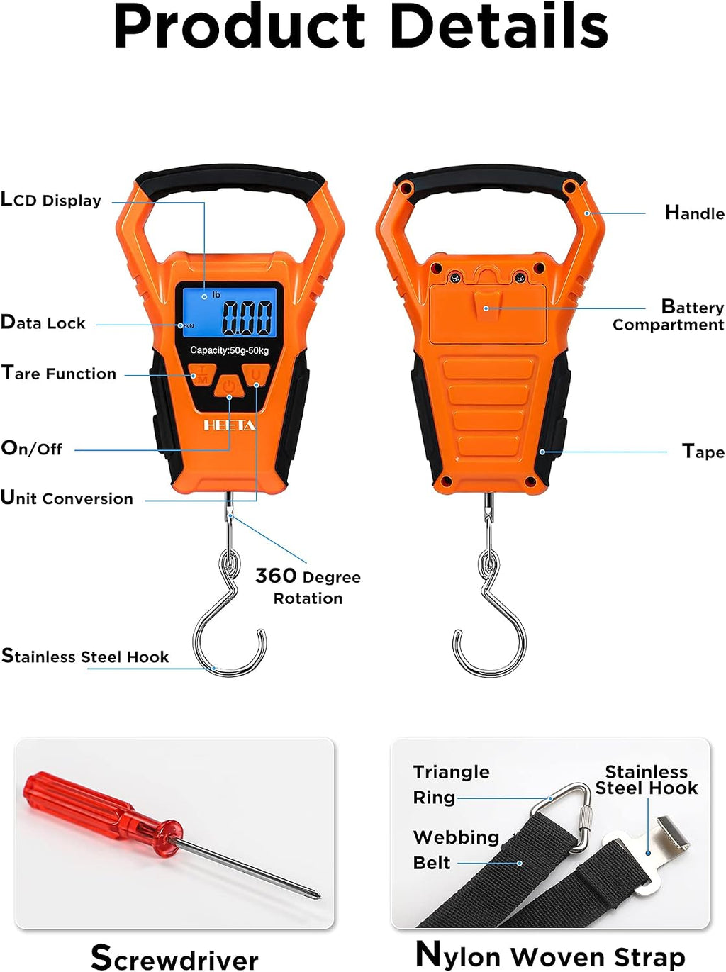 Waterproof Fish Scale Digital Hanging Fishing Luggage Weight Scale