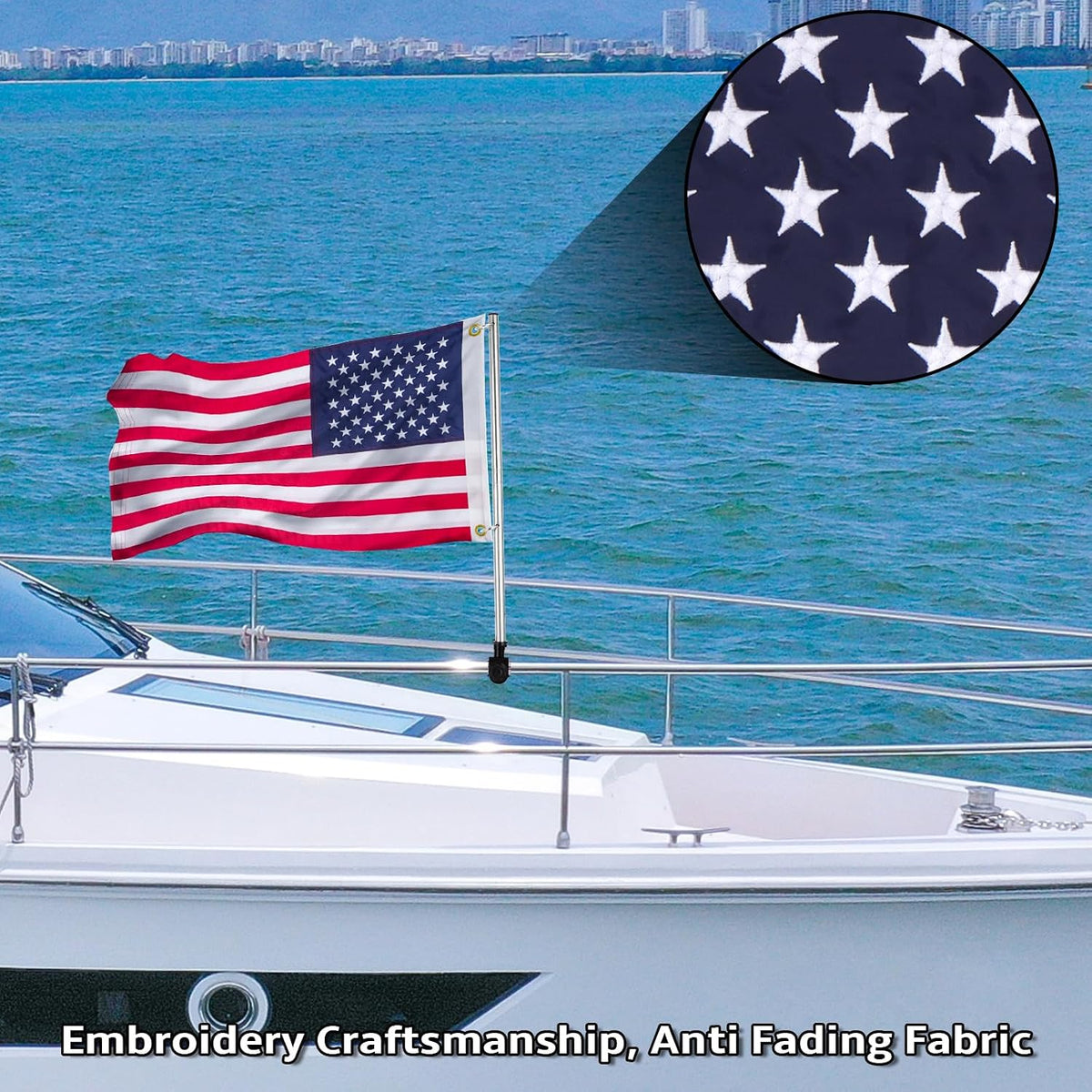 Boat Flags Marine 16 X 24, American Flag Pole Kit Stainless