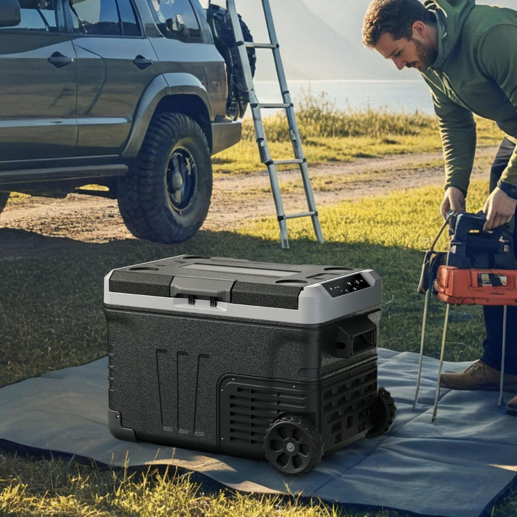 53QT 12 Volt Refrigerator, -4℉~68℉ Portable Freezer, for Car