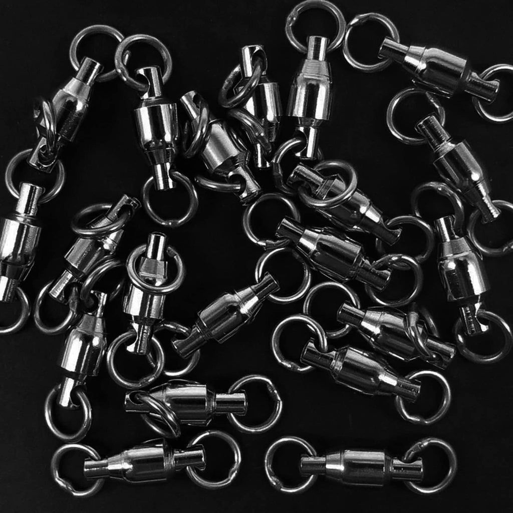 Connector Ball Bearing Swivel Saltwater Barrel Rings Fishing Swivel Bearing Strength Saltwater Fishing Swivels Steel Black Nickel