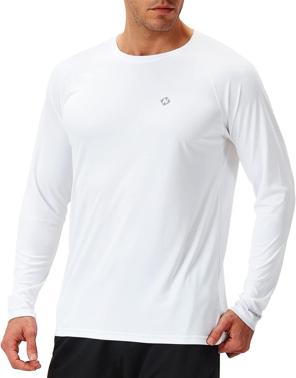 Men'S UPF 50+ Sun Protection Shirts Long Sleeve Swim Rash Guard