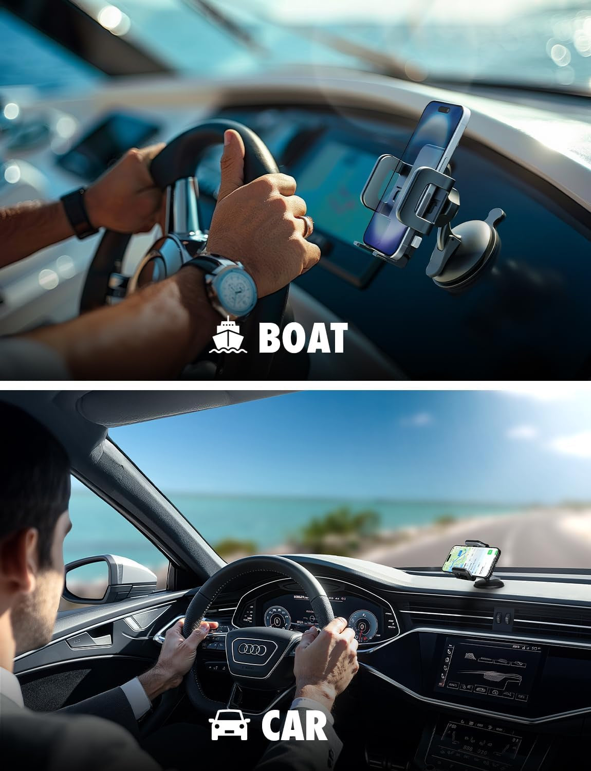 Xventure Griplox Waterproof Phone Mount, Boats Phone Holder for Kayak