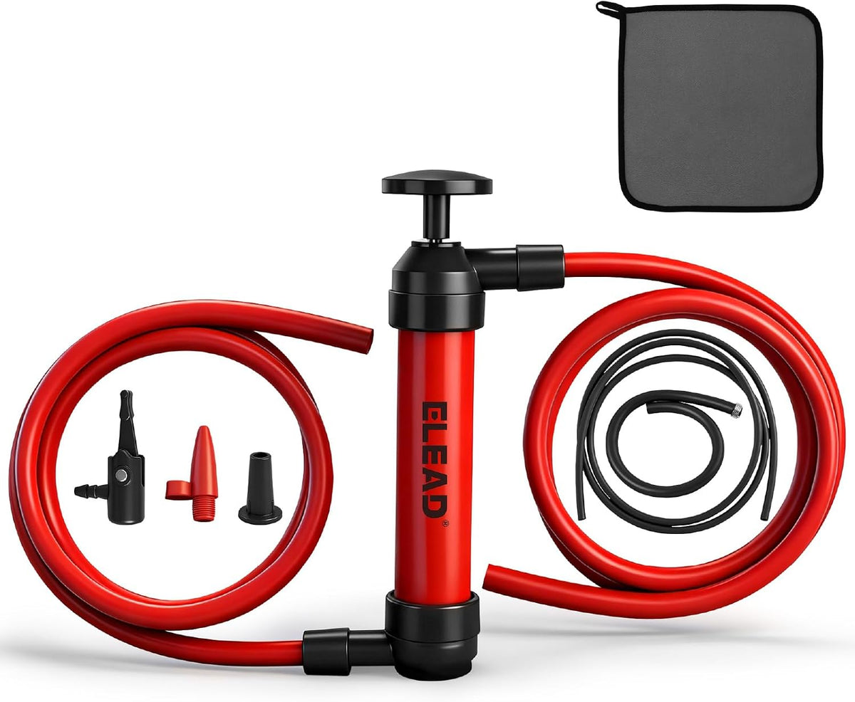 Fluid Transfer Siphon Pump for Gasoline, Multi-Use Liquid Transfer Pump, Fuel Oil Siphon Pumps, Multifunction Hand Inflation Pumps with Inflator Hose Adapter, Balloon Adapter