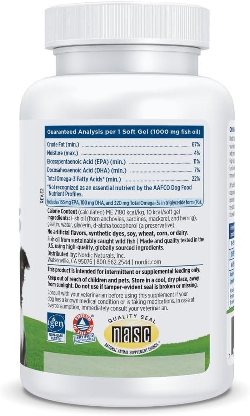 Nordic Naturals Omega-3 Fish Oil for Dogs with EPA + DHA - 90 Count