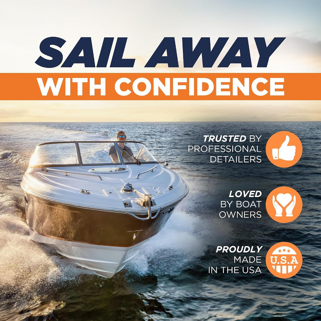 Instant Boat Hull Cleaner - Marine Grade, Easy to Use Boat Cleaner, Removes Stains, Water Lines, Yellowing & Rust, Safe for Use on Fiberglass, Plastic, Painted Hull Surfaces - Made in USA, 1 Gallon