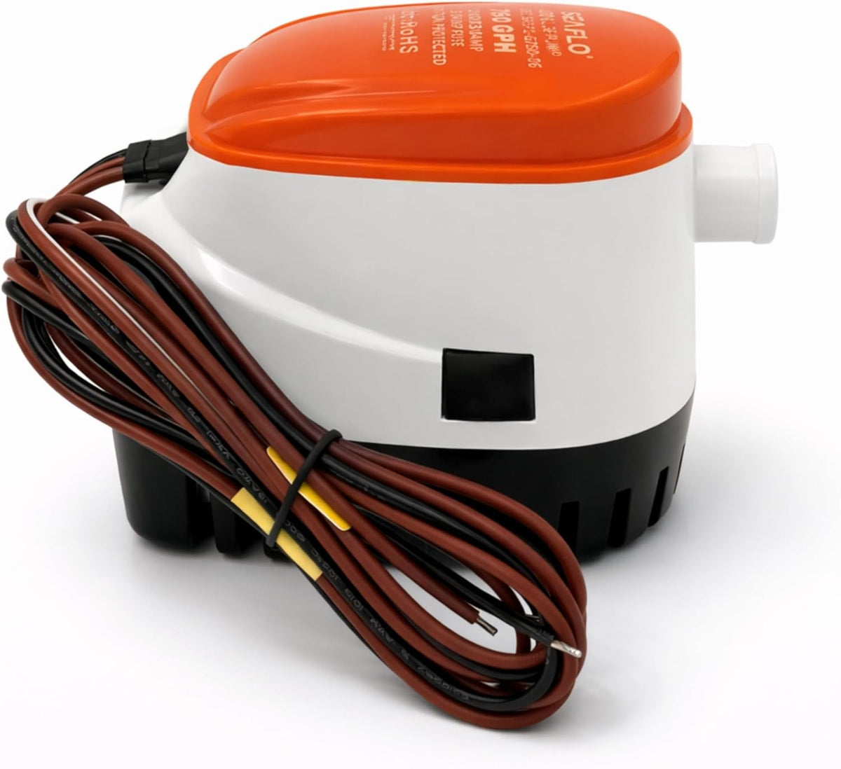 06 Series Automatic Submersible Bilge Pump - 750GPH, 12V, 3/4" Outlet, 4-Year Warranty! - All-In-One Pump and Float Switch, Snap-Off Strainer, Compact Marine Boat Yacht Bilge Pump CE & Rohs