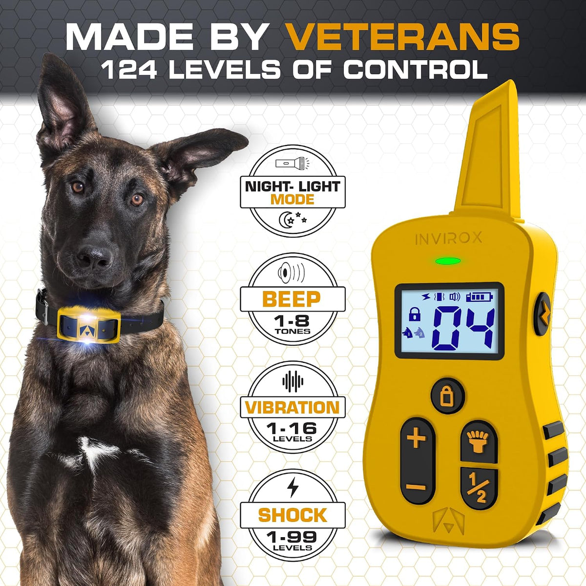Ultra K9 Dog Training Collar with Remote, Shock Collar for Dogs