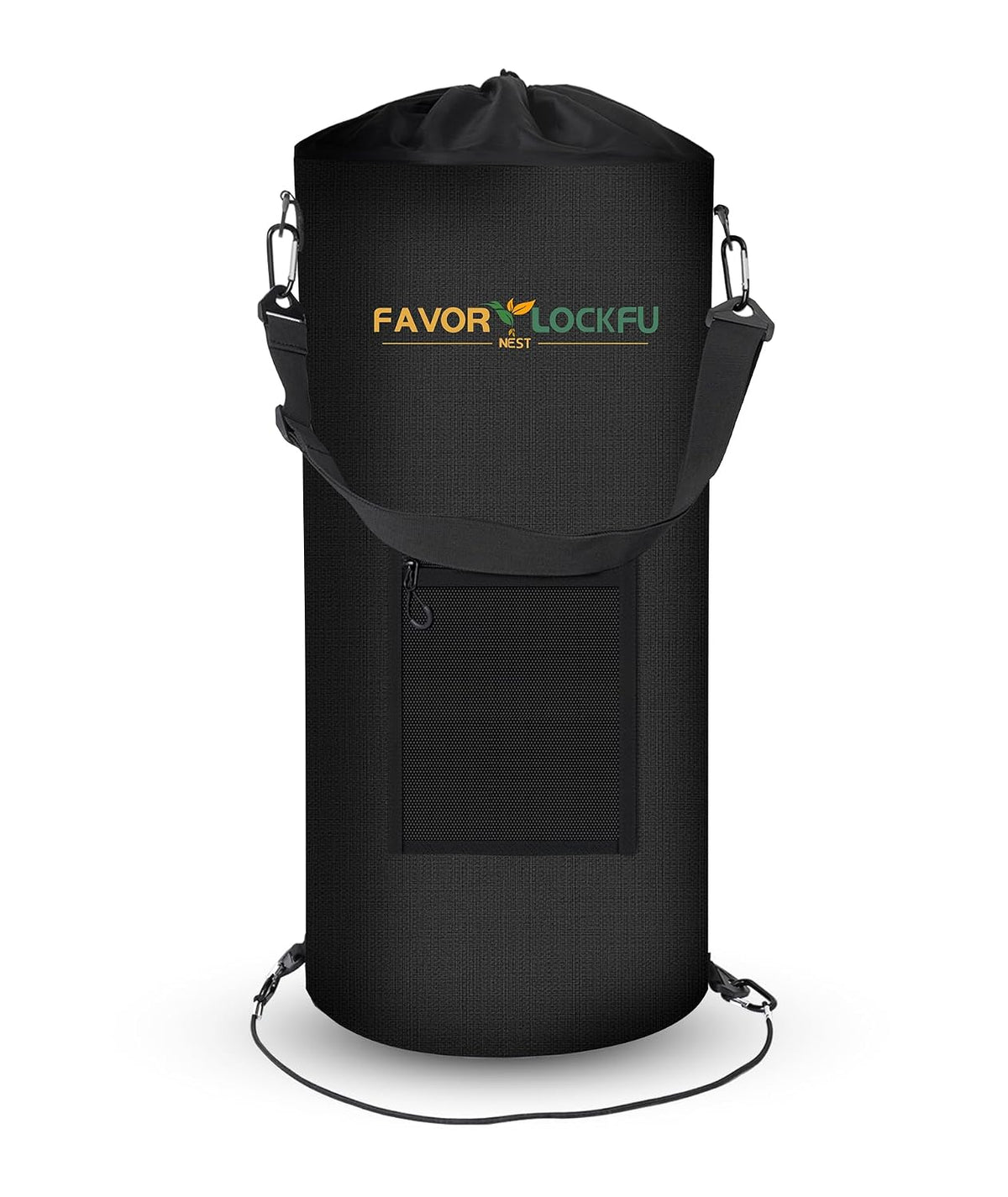 Boat Trash Can, Reusable Waterproof & Wind Resistant Hanging Garbage Container Bag for Boat, Marine, Fishing, RV & Camping Accessories (Black)