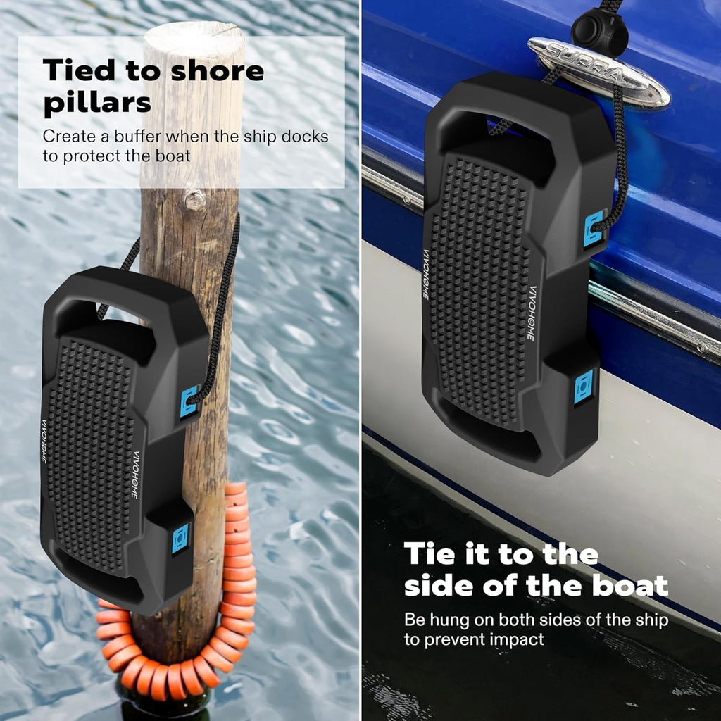 EVA Boat Fenders for Docking, Boat Bumpers with Nylon Rope, and Fixed Lock Fit for Yachts, Sailing Dinghies, Bass Boats