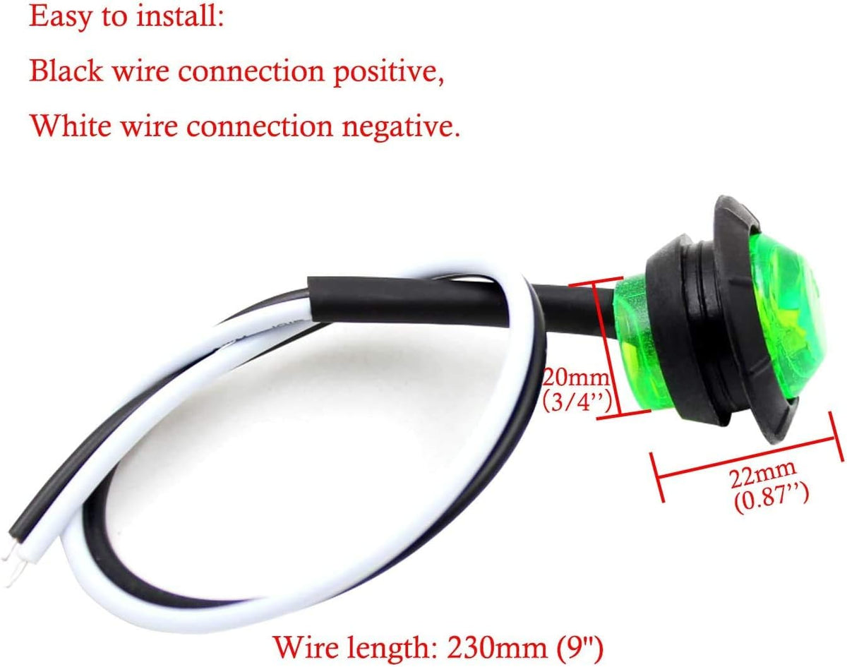 (5 Red + 5 Green) Waterproof Marine Boat LED Lights, Underwater & Deck Courtesy Lights, 12V for Yacht, Boat, Fishing, Pontoon, Sailboat, Kayak