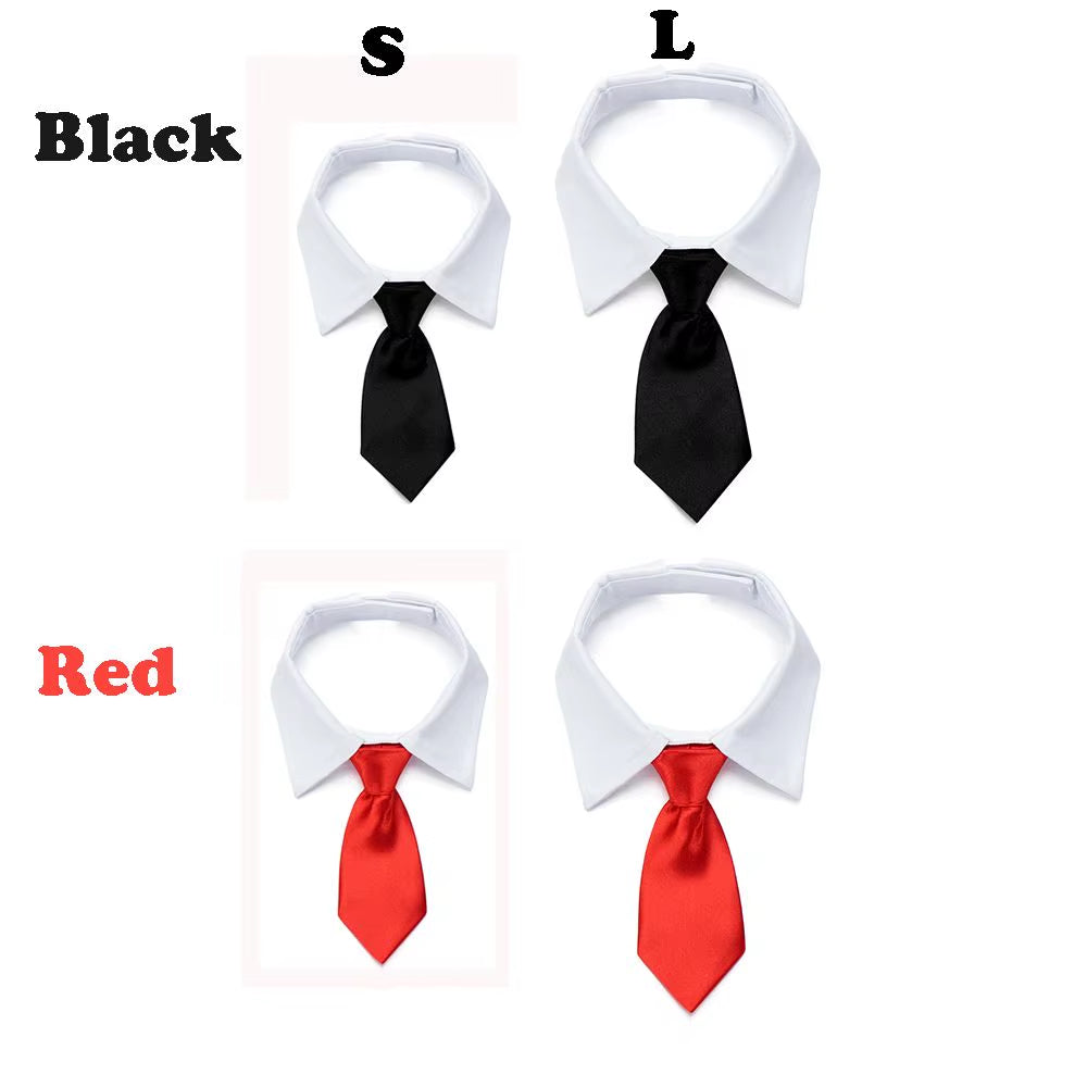 Pet Dog Cat Necktie Tuxedo Bow Tie Black and Red Formal Collar for Dog & Cat Pet Accessories for Wedding Holiday and Party Gift