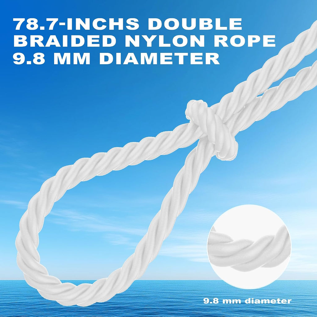 Boat Fenders 4 Pack 4.5"/5.5."/6.5"/8.5" Inflatable Ribbed Marine Bumpers, Twin Eye Design with 4 Ropes & Air Pump, UV & Saltwater Resistant, for Jon Boats, Pontoon Boats