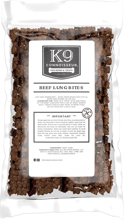 Beef Lung Dog Treats - USA Made Single Ingredient Dog Treat