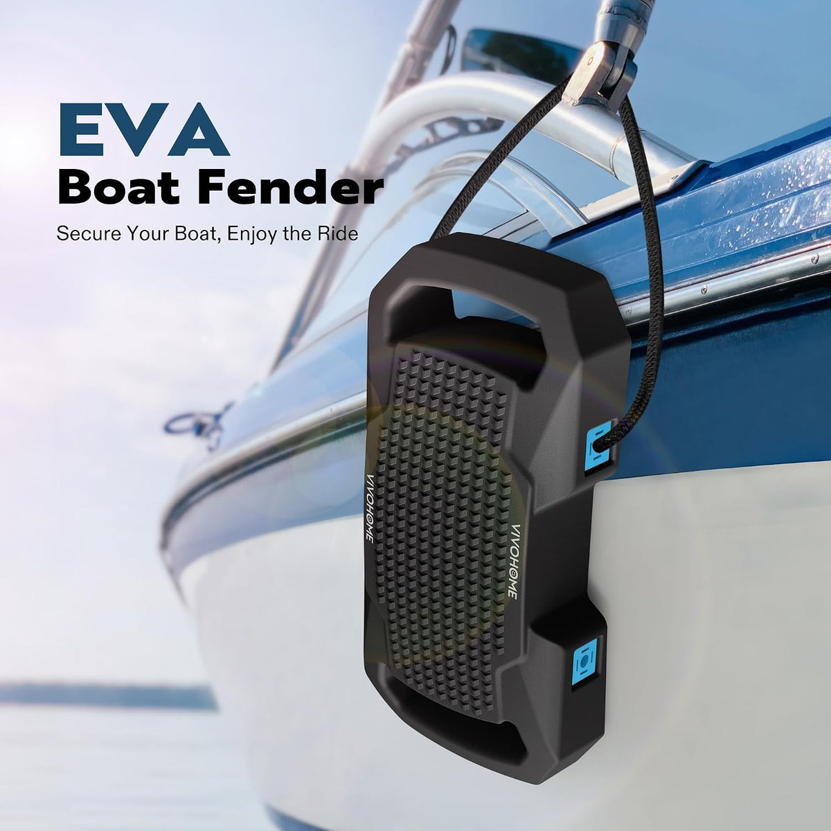 EVA Boat Fenders for Docking, Boat Bumpers with Nylon Rope, and Fixed Lock Fit for Yachts, Sailing Dinghies, Bass Boats