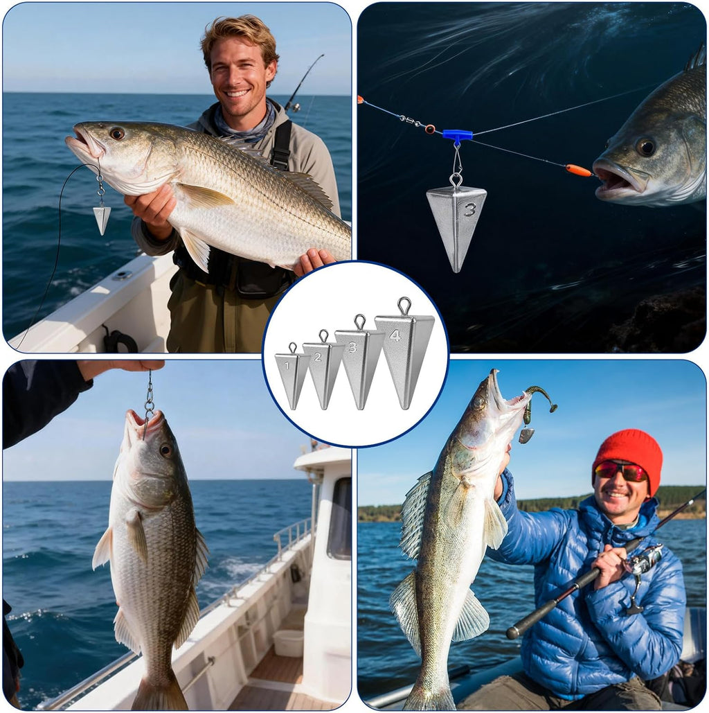 Pyramid Fishing Sinkers Lead Weights for Surf Saltwater