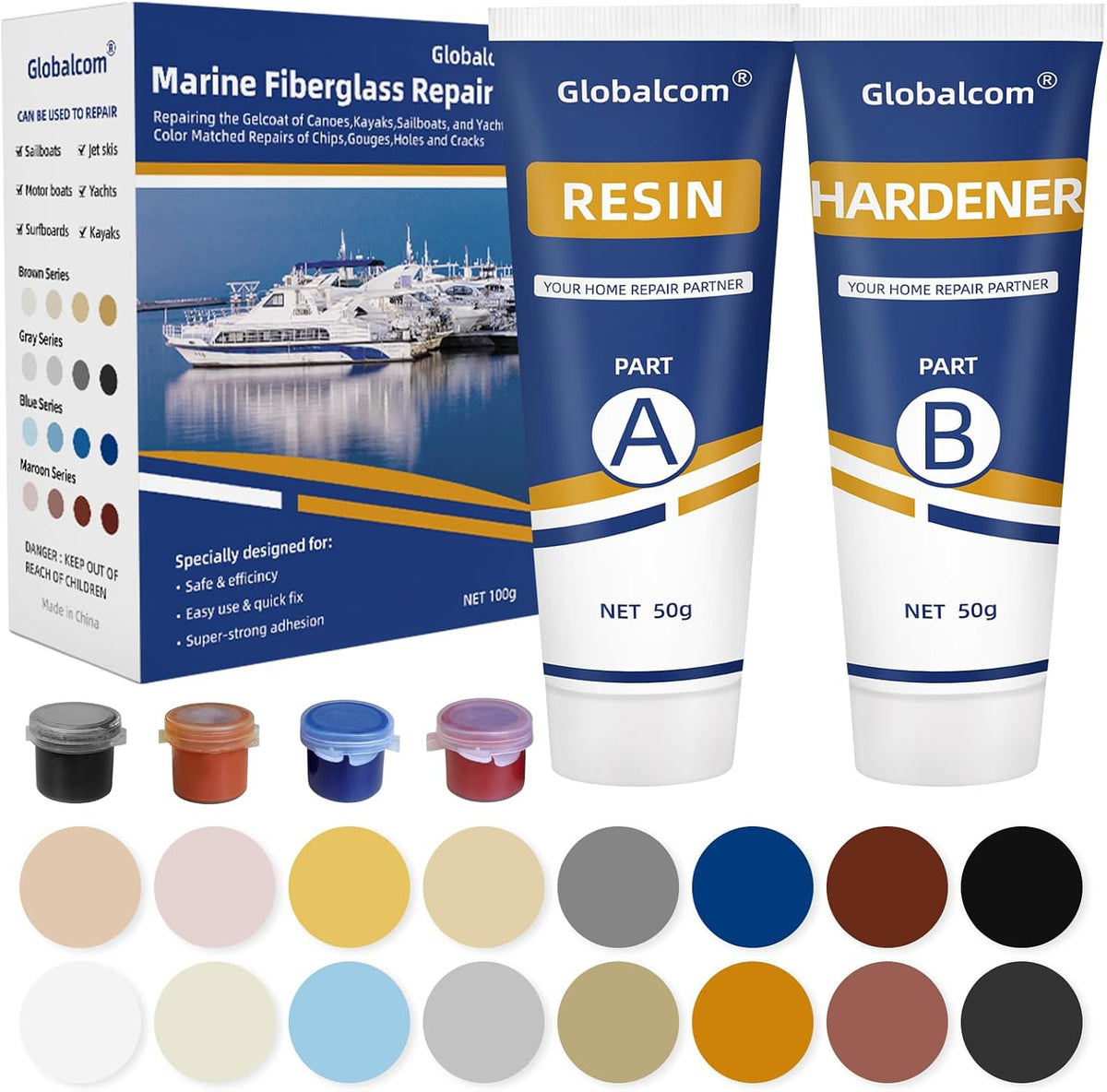 Fiberglass Boat Repair Kit, Gel Coat Repair Kit for Boats