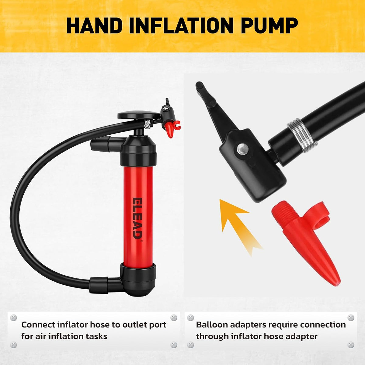 Fluid Transfer Siphon Pump for Gasoline, Multi-Use Liquid Transfer Pump, Fuel Oil Siphon Pumps, Multifunction Hand Inflation Pumps with Inflator Hose Adapter, Balloon Adapter