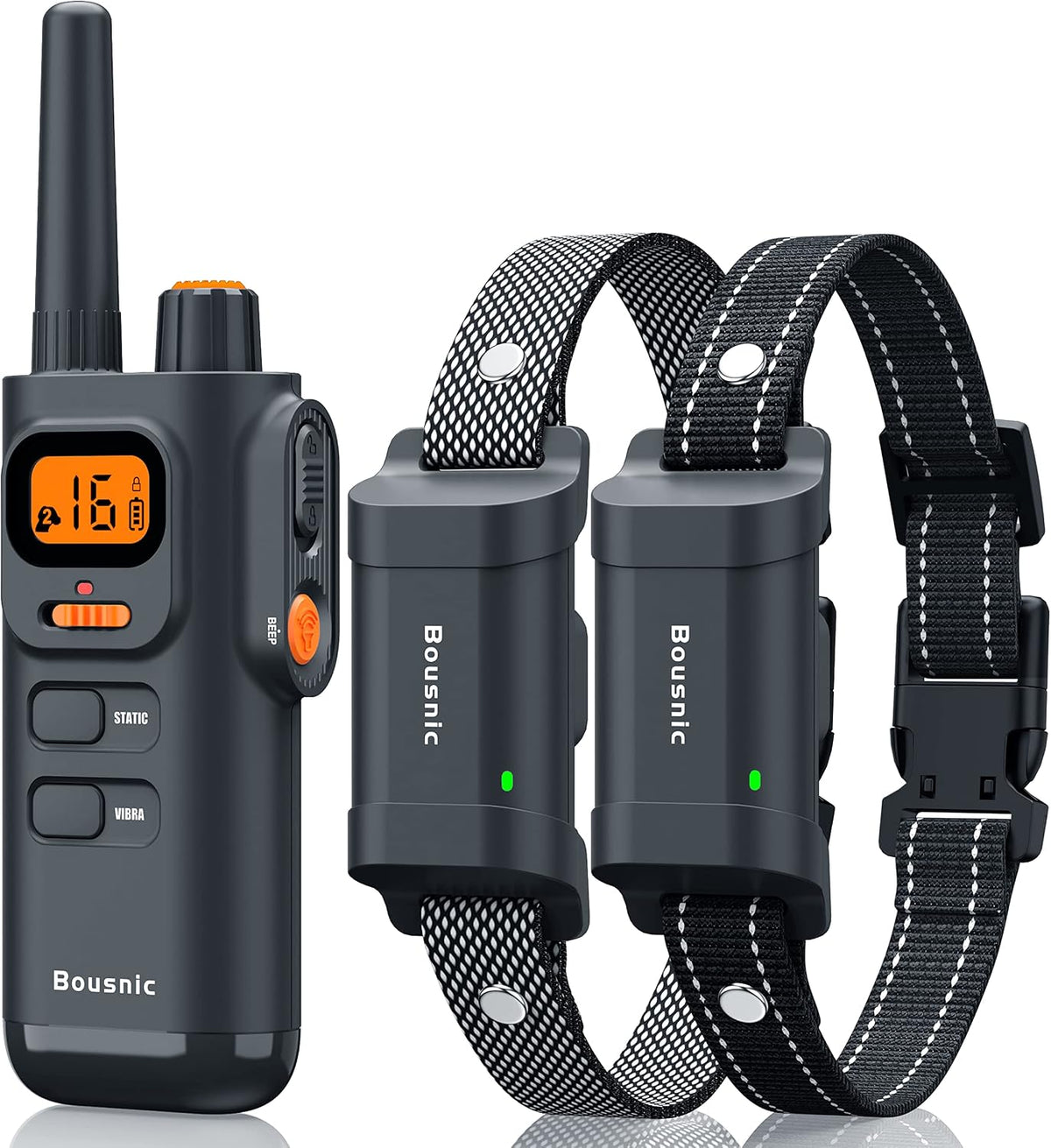 Dog Training Collar with Remote - 4000Ft Waterproof Dog Shock Collars 2 Dogs for Large Medium Small Dogs Rechargeable E Collars for Dogs Training with Beep Vibration Humane Shock(1-16) Mode