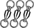 Connector Ball Bearing Swivel Saltwater Barrel Rings Fishing Swivel Bearing Strength Saltwater Fishing Swivels Steel Black Nickel