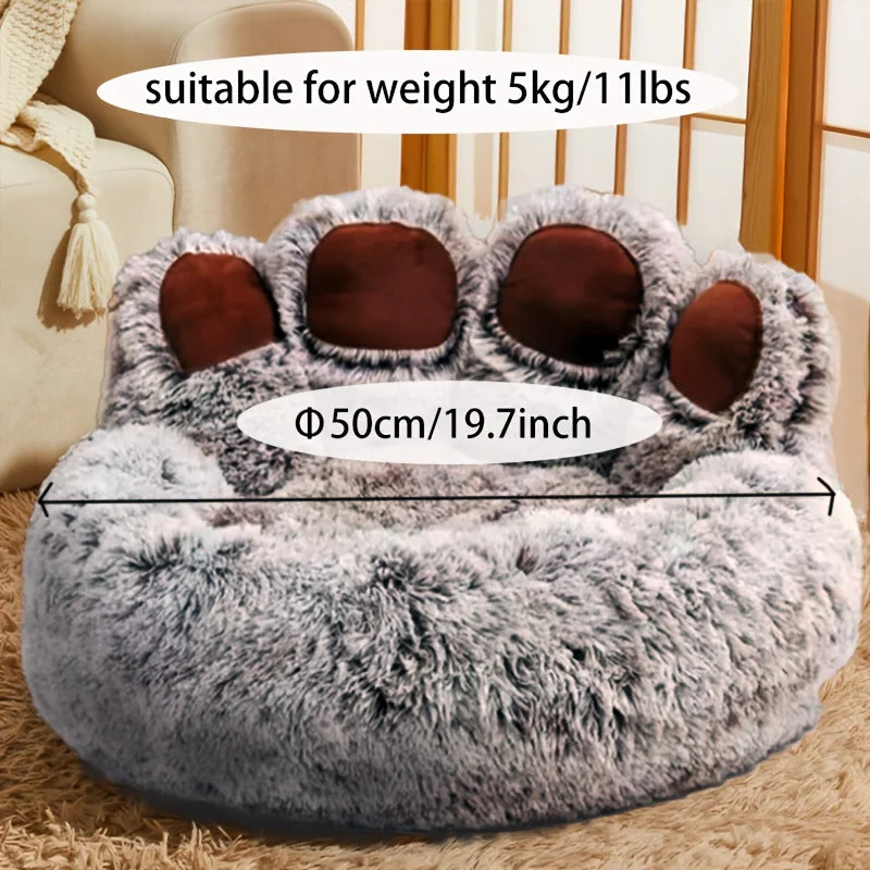 Fluffy Dog Bed Large Pet Products Dogs Beds Sofa Cute Bear Paw Shape Pets Kennel Mat Puppy Cats Supplies Basket Pet Accessories