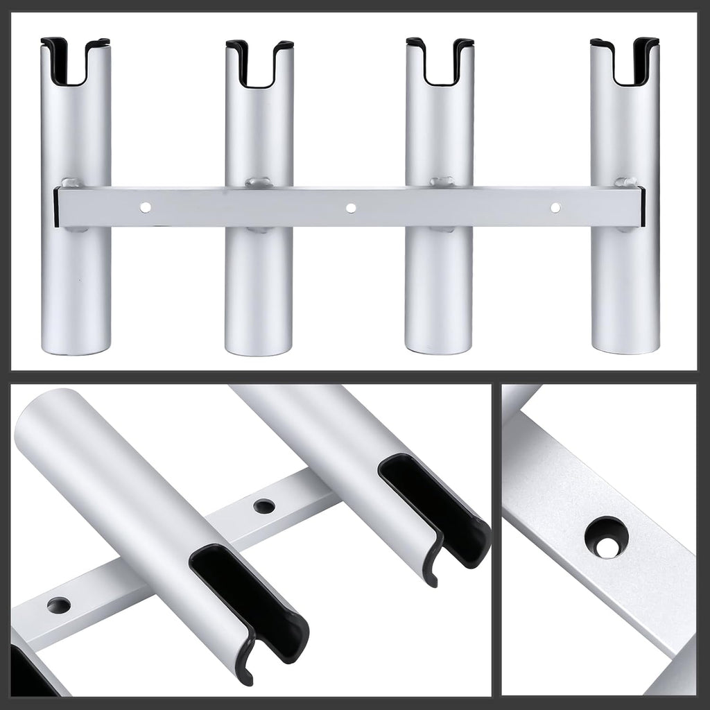 Aluminum Fishing Boat Rod Holder,3/4 Link Tube Aluminum Rod Rack, Suit Boats & Yacht ,Silver