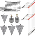 Fishing Leaders,Fish Line Stainless Steel Wire with Swivels Snap Connect Saltwater Surf Fishing Gear and Equipment Tackle Kit for Lures Bait Rig or Hooks