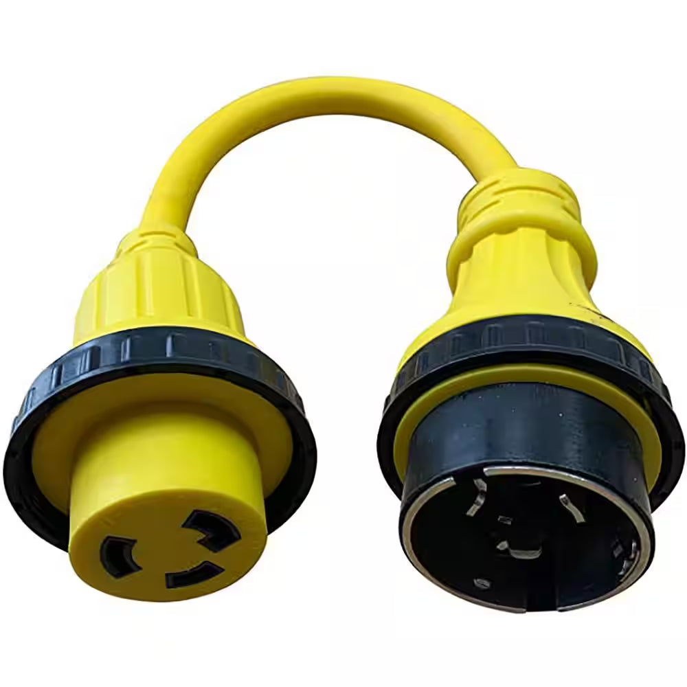 1.5 Ft. 10/3 30 Female to 50 Amp Male Marine Shore Power Adapter