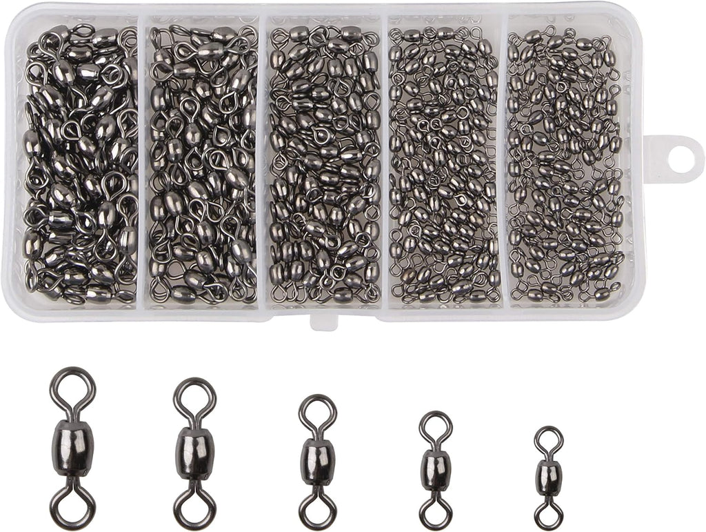 300Pcs Barrel Swivels Fishing Tackles Saltwater Freshwater