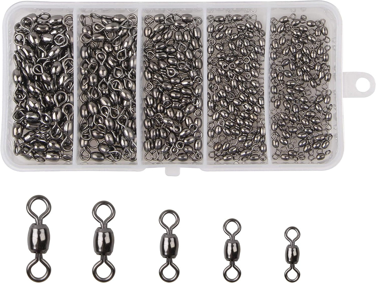 300Pcs Barrel Swivels Fishing Tackles Saltwater Freshwater