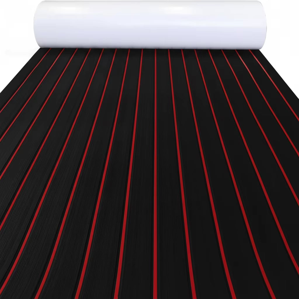 2400*450Mm EVA Foam Boat Decking Sheet Mat Anti-Skid Faux Teak Yacht Marine Flooring Pad Accessories Self-Adhesive Vehicle Pad