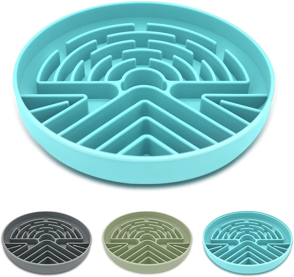 Slow Feeder Dog Bowl for Large & Small Pets, anti Choking Puzzle Dog Food Lick Mat with Non-Slip Base, Interactive Pet Slow Eating, Silicone Licking Mat Cat Feeding Bowl for Puppies & Cats