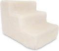 Dog Stairs & Steps - Foam Steps for Small Dogs & Cats, Non-Slip Indoor Balanced Pet Step Support, Dog Ramp, No Assembly, Lambswool, 3-Step (13.5-Inch Height)