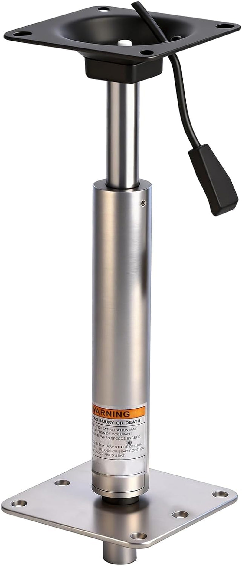 Heavy Duty Adjustable Boat Seat Pedestal Base Mount Kit with Lock, 14-19" Height, 3/4" Pin Post 7"X7" Base Plate, 360° Swivel Corrosion Resistant Marine Pedestal for Bass Boat Fishing Boat Seat