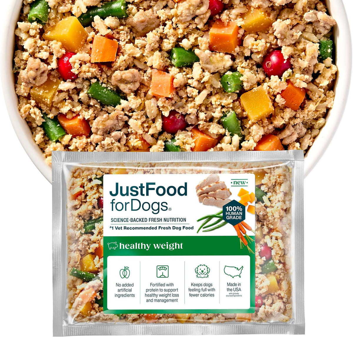 Fresh Frozen Healthy Weight Dog Food, Topper - Pork, 7 Pack