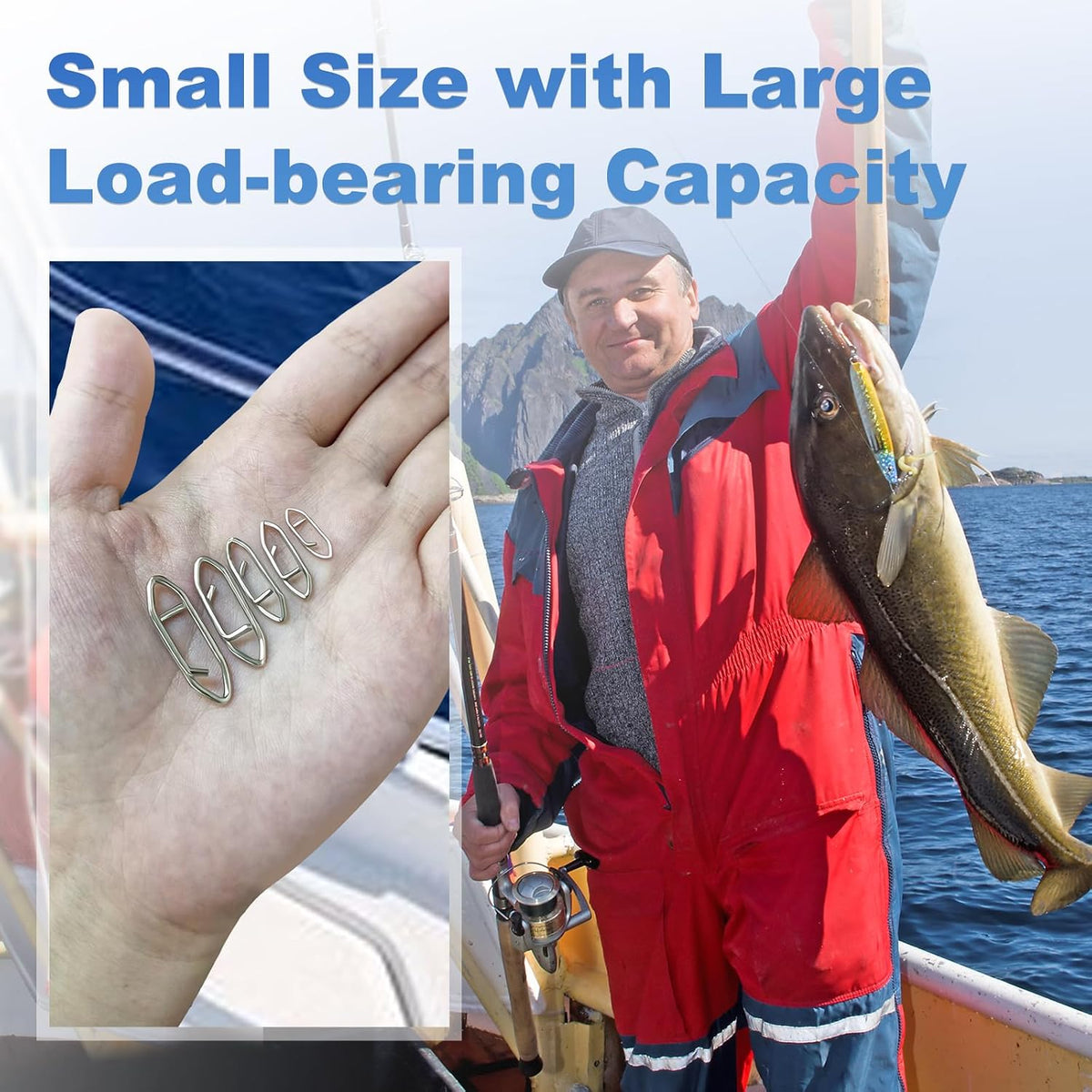 300Pcs Fishing Swivels in 5 Sizes, Fishing Speed Clips for Fishing Lures with a Storage Box, Micro Swivels for Fly Fishing, High Strenth Stainless Steel for Saltwater Fishing