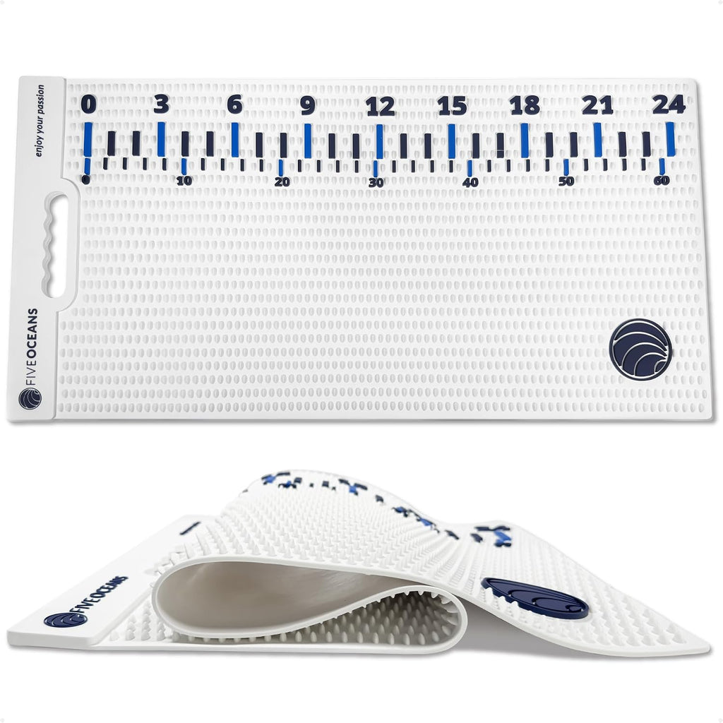 Fish Fillet Mat 28" X 14" - Non-Slip Marine Fish Filleting Mat for Boat & Dock Fishing - Heavy-Duty UV Resistant Roll-Up Fishing Mat - Easy Clean FO4906