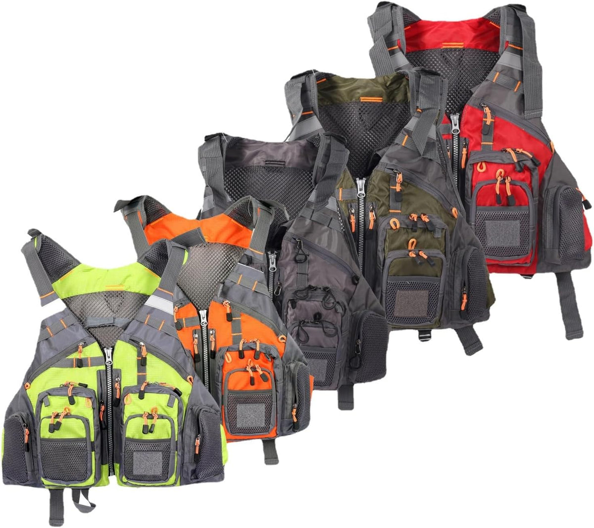 Multifunctional Kayak Life Jackets for Adults - Fishing, Multi Pocket Portable Detachable Clothing with Floating Material Breathable Life-Saving Rock Fishing
