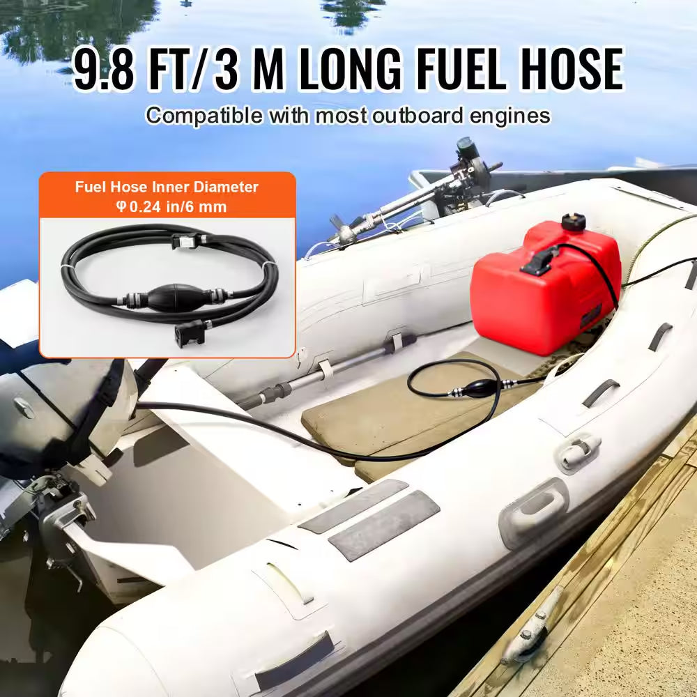 Marine Fuel Tank, 3.17 Gal., Portable Boat Fuel Gas Tank for Outboard Engine Boats, Outboard Marine Boat Fuel Tank
