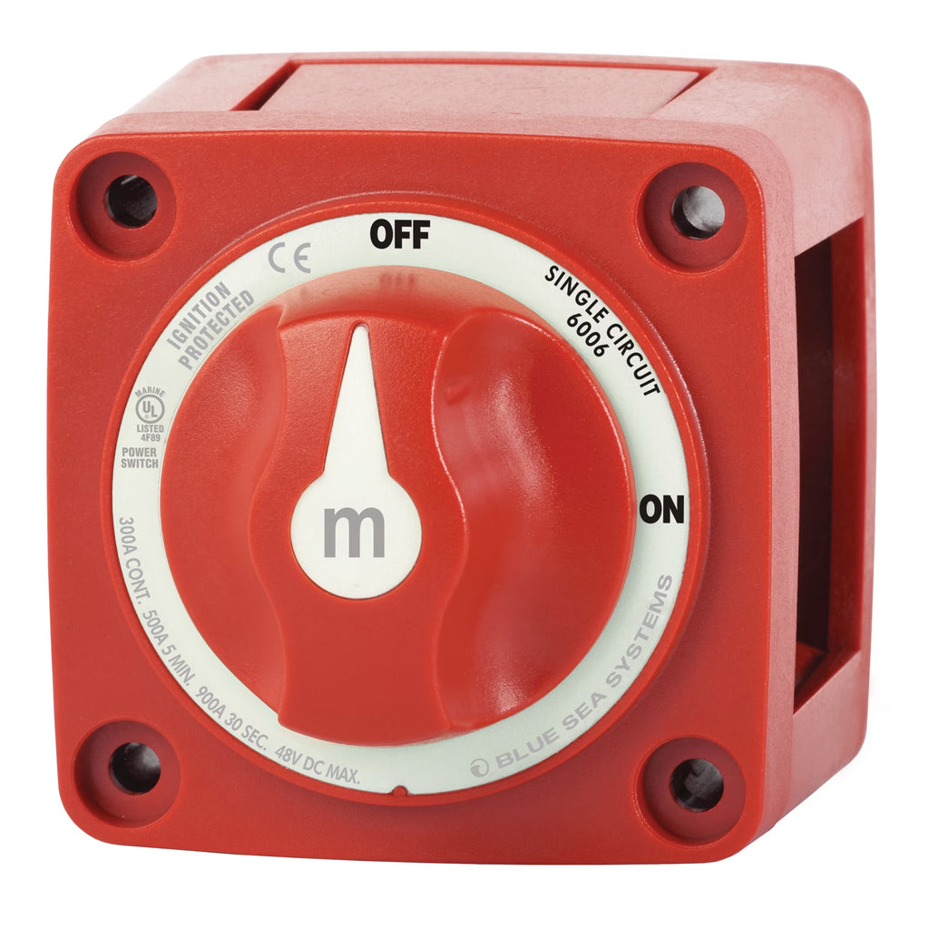 6006 M-Series Battery Switch ON/OFF with Knob, Red