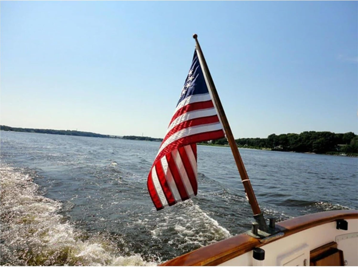 American Yacht Ensign Flag 12X18 Inch Embroidered US Yacht Ensign Nautical Boat Flags with 2 Brass Grommets Yacht Marine Boat