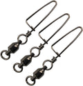 10, 30 Pack High-Strength Fishing Ball Bearing Swivel with Coastlock Snap, Strong Welded Ring for Saltwater Fishing-18Lb to 440Lb (100% Copper+Stainless Steel with Black Nickle Coated)