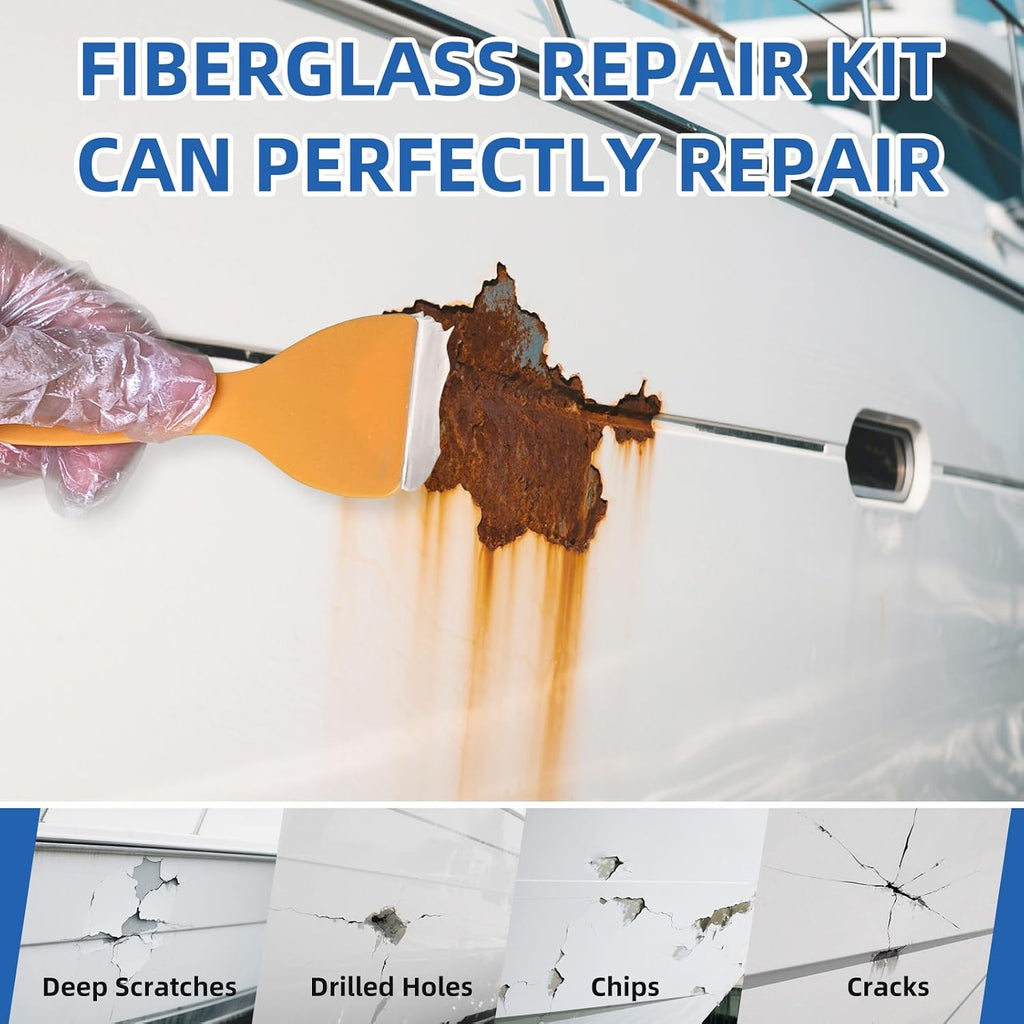 Fiberglass Boat Repair Kit White, Gel Coat Repair Kit for Boats