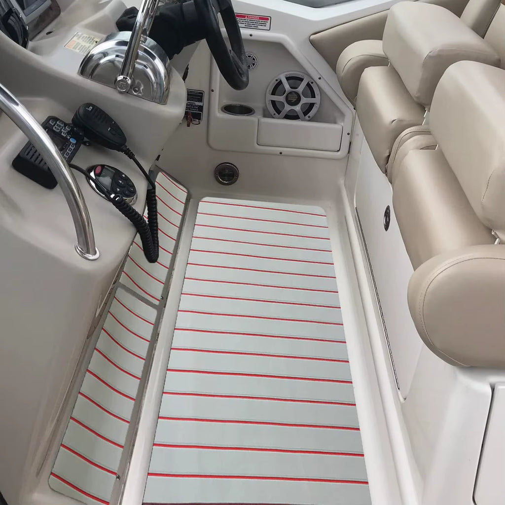 2400*450Mm EVA Foam Boat Decking Sheet Mat Anti-Skid Faux Teak Yacht Marine Flooring Pad Accessories Self-Adhesive Vehicle Pad