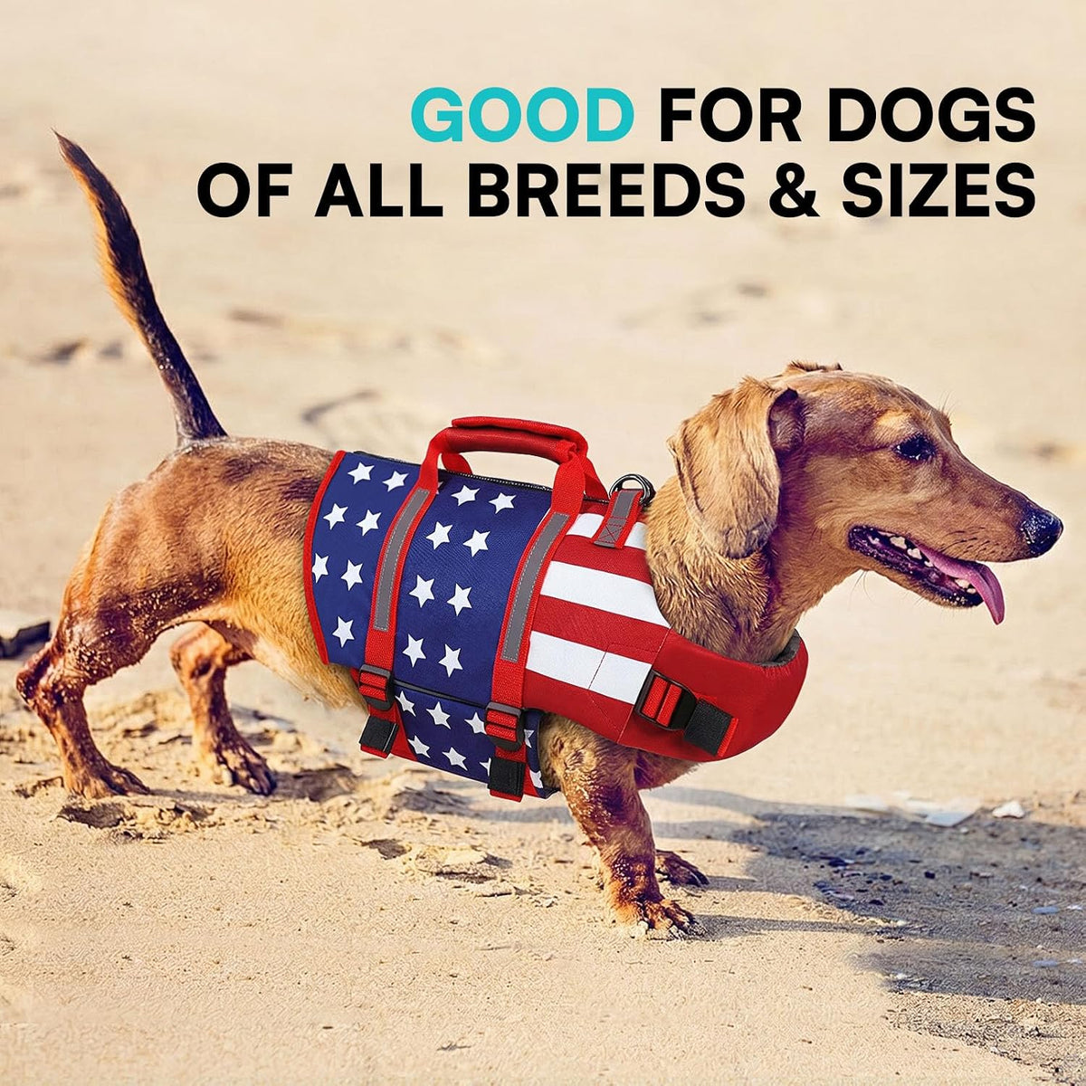 Dog Life Jacket for Large Dogs, Adjustable Dog Swimming Vest