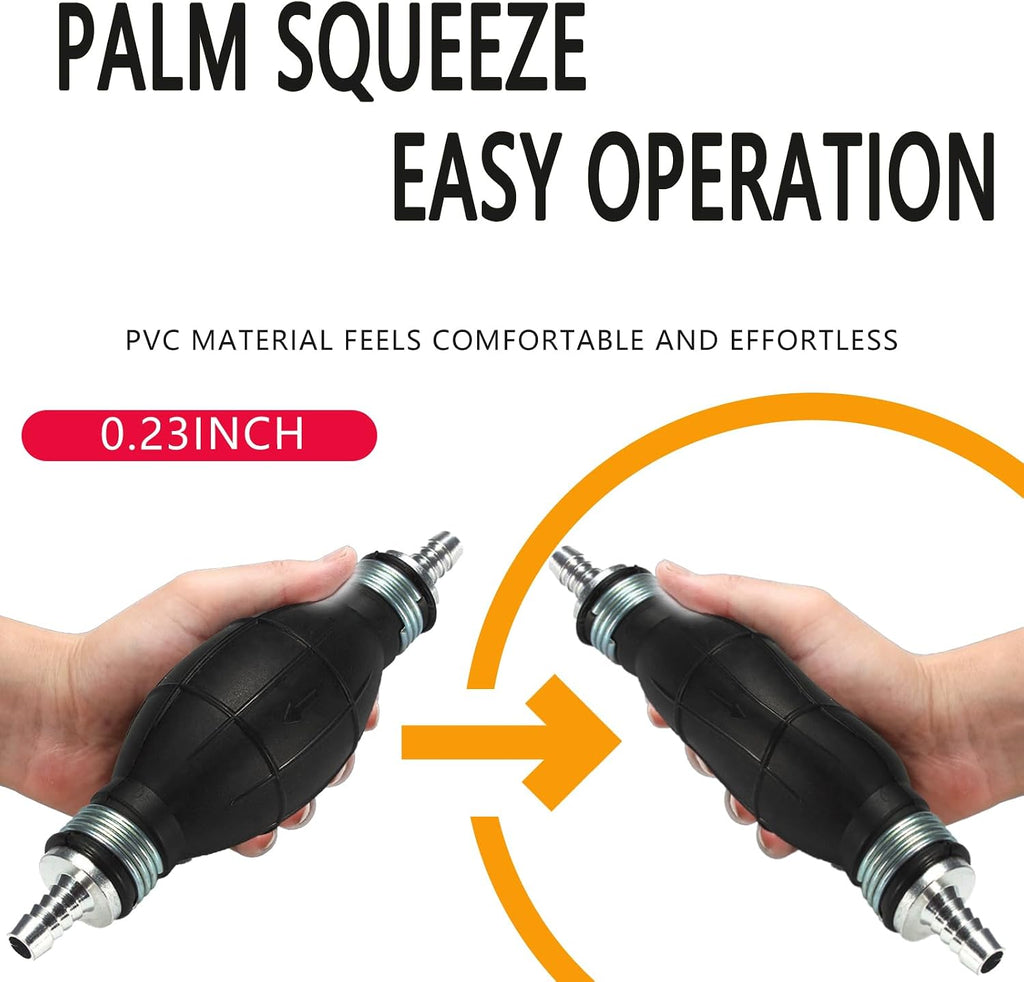 1 Pcs 6Mm Fuel Pump Fuel Line Hand Primer Bulb. Suitable for Most Cars, Boats, Motorcycles(6Black)