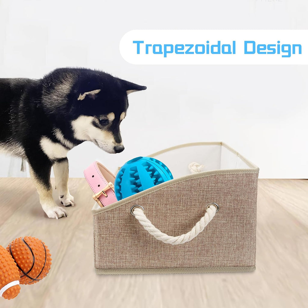 Dog Toy Basket, Storage Bin, Collapsible Box for Pet Accessories