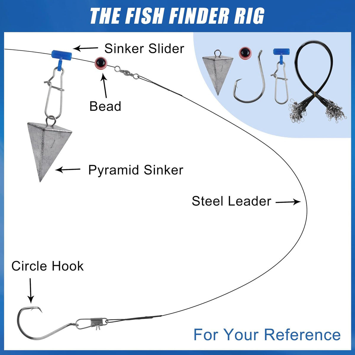 105PCS Surf Fishing Tackle Kit Fish Finder Rigs Saltwater Surf Fishing Rigs Live Bait Rig with Hooks Floats Sinker Slider Beads Pyramid Sinkers Leaders for Bass Beach Ocean Fishing Gear Accessories