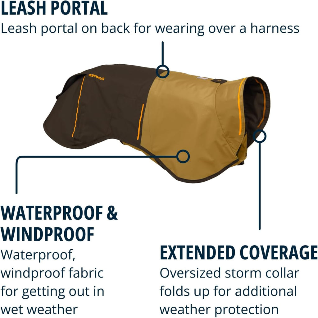 , Sun Shower Dog Raincoat, Earth Brown, Large