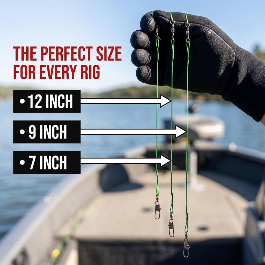 Fishing Leaders with Swivels - Carp - Pike - Catfish - Muskie - Walleye - Bass - Mackerel - Snapper